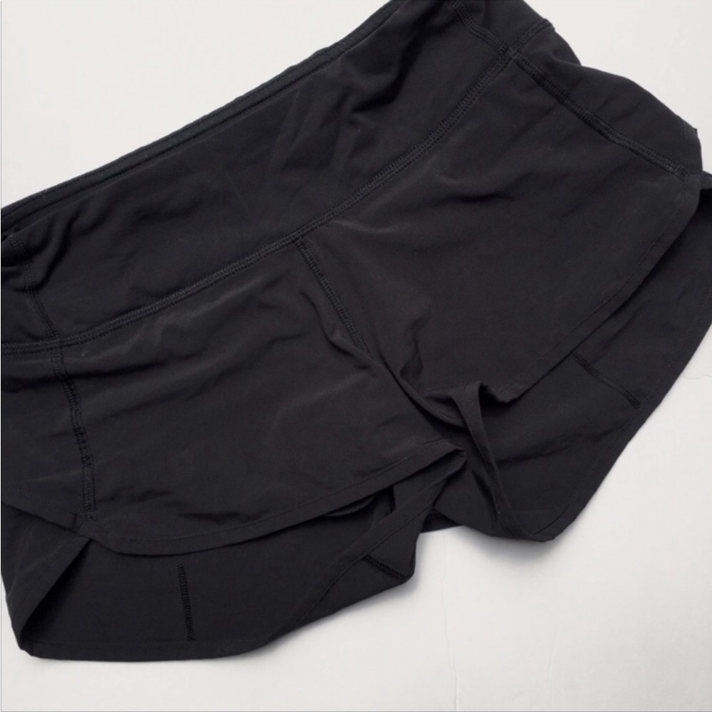 {lululemon} Speed Shorts Solid Black Size 12
